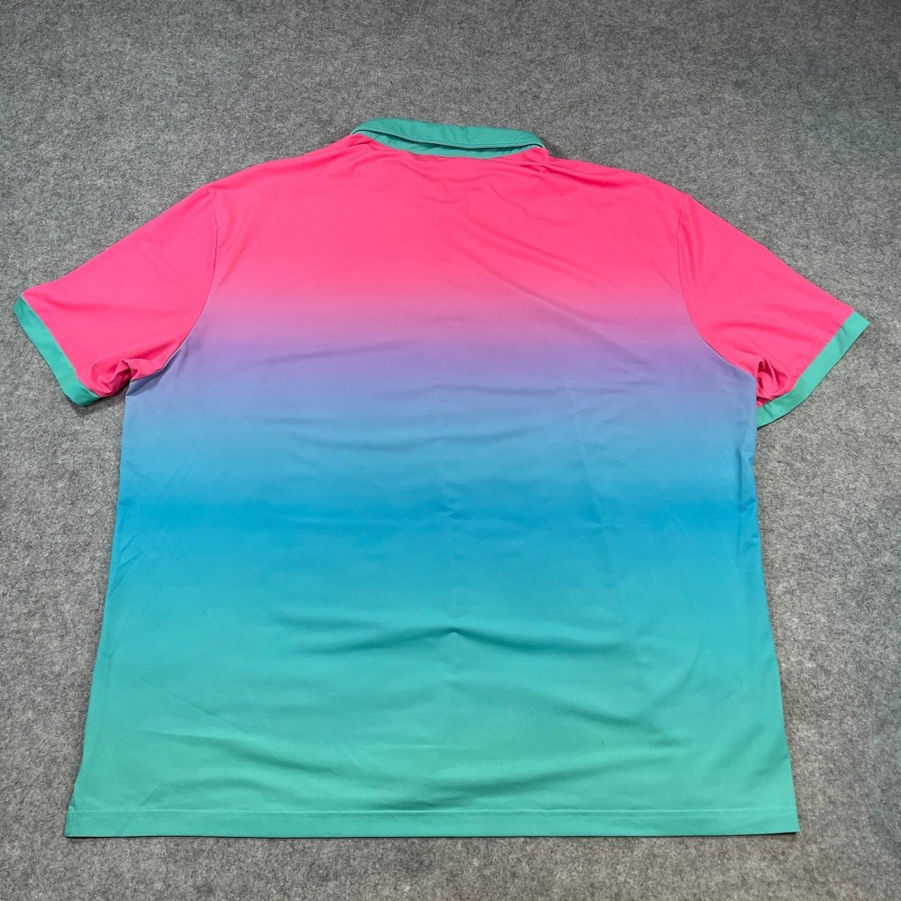 Sunday Swagger Mens Polo Shirt 4XL Pink, Purple, Blue, Teal Short Sleeve Stretch - Picture 4 of 14